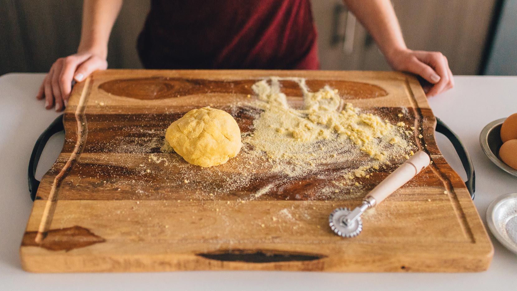 Roll out dough and cut into desired pasta shapes