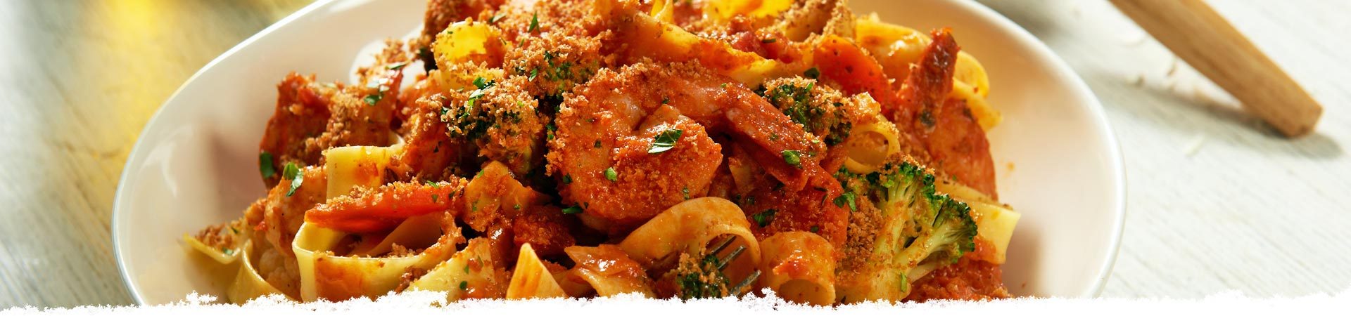 Asiago Shrimp Pasta Primavera
