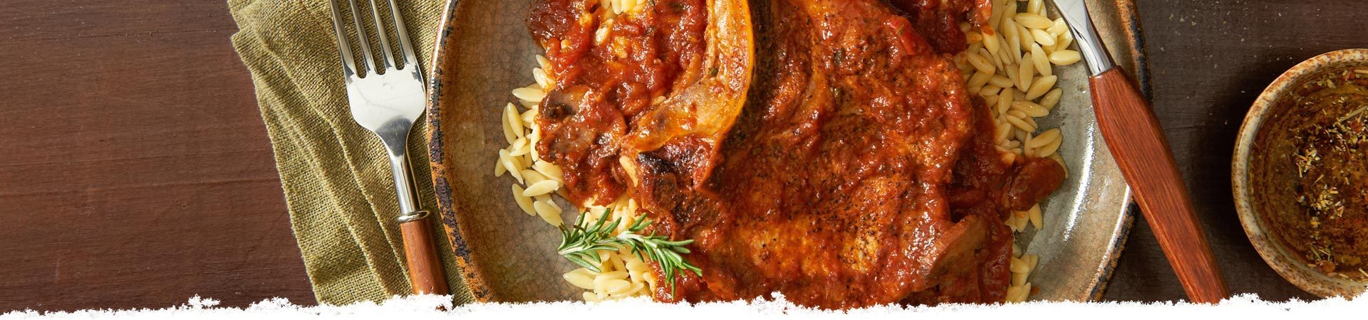 Balsamic & Burgundy Braised Pork Chops
