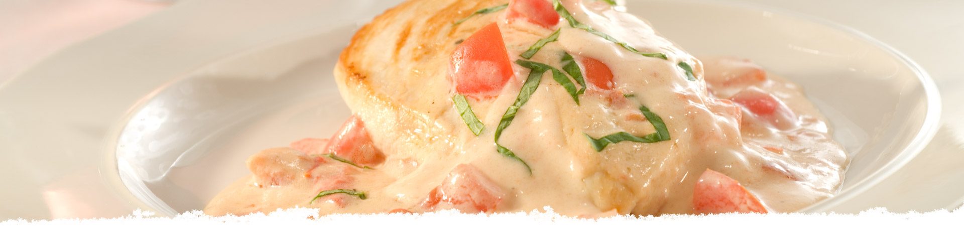 Chicken Alfredo with Plum Tomatoes