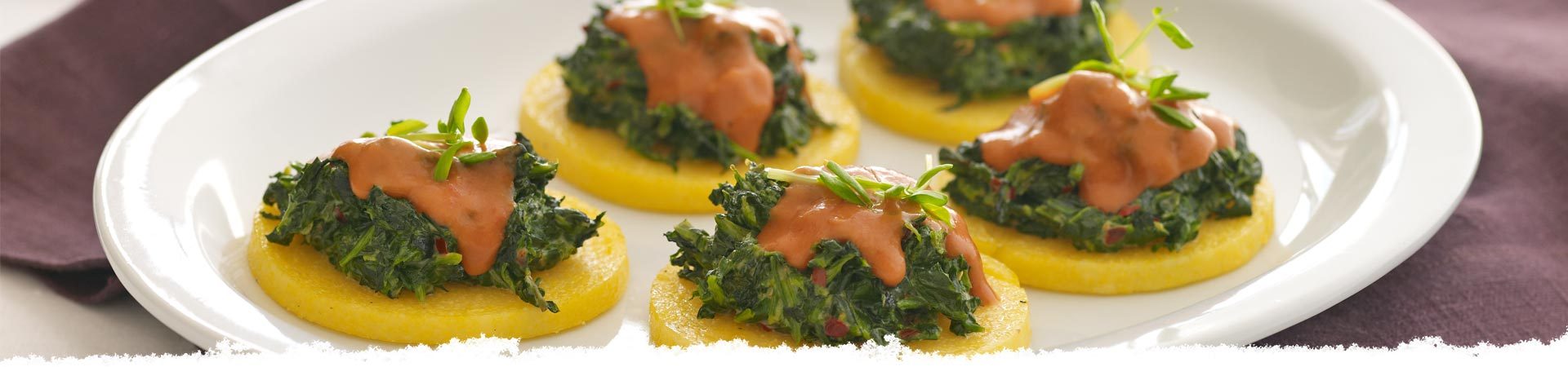 Creamed Spinach on Polenta