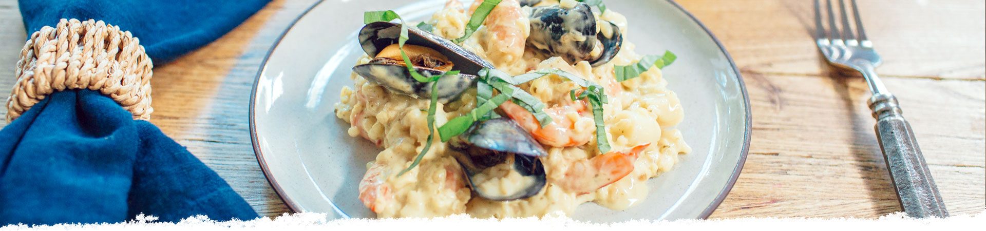 No-Stir Creamy Basil Seafood Risotto