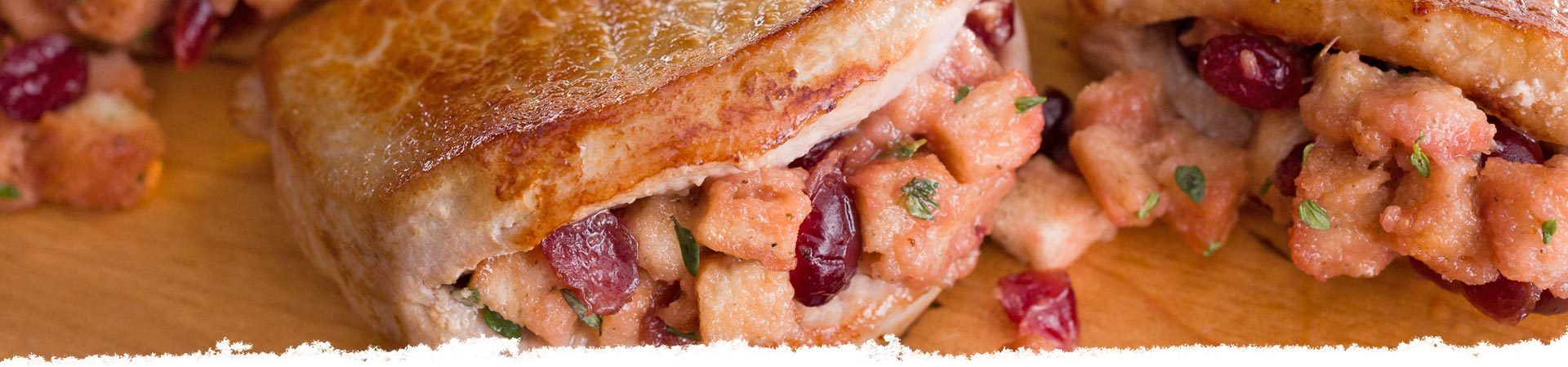 Orange Cranberry Stuffed Pork Chops
