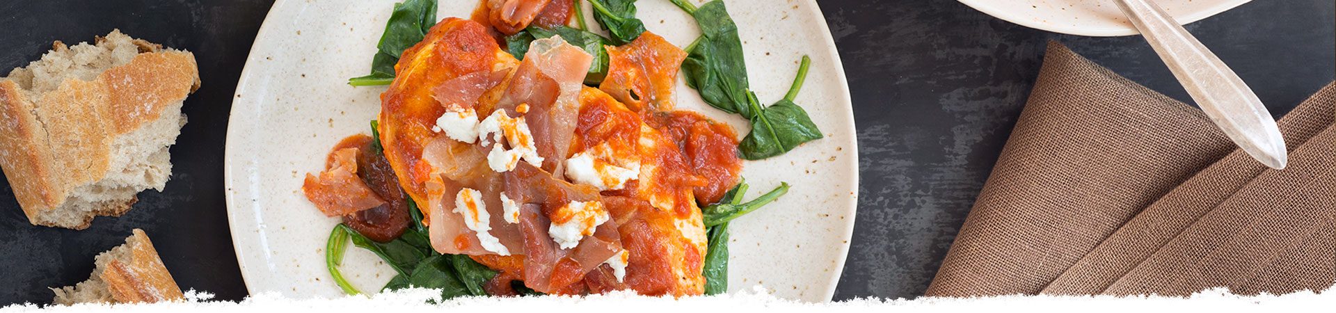 Pan Seared Chicken with Prosciutto and Goat Cheese