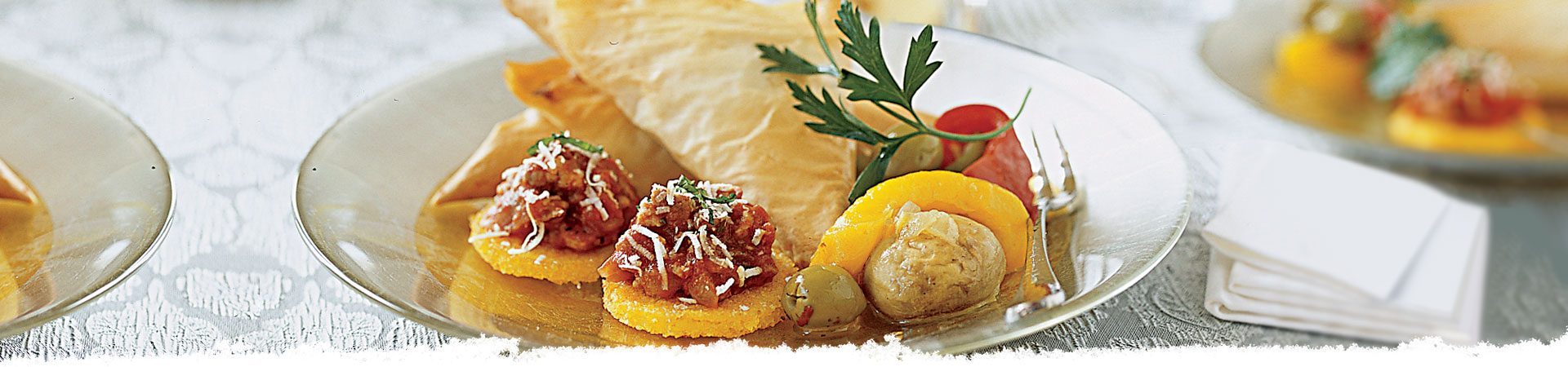 Polenta Hors D’oeuvres with Sausage & Basil