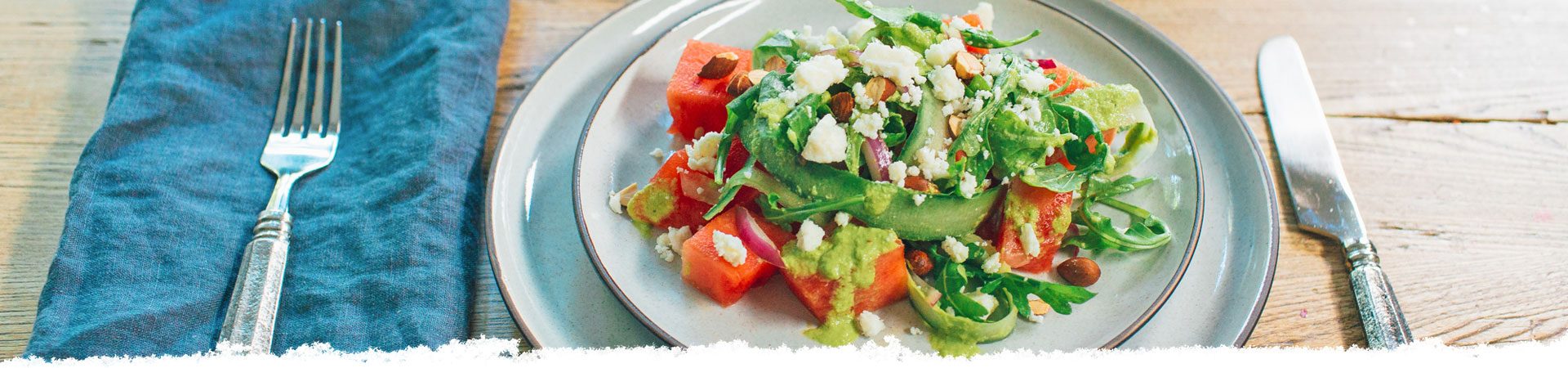 Watermelon Salad with Basil-Lime Vinaigrette