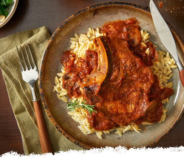 Balsamic & Burgundy Braised Pork Chops