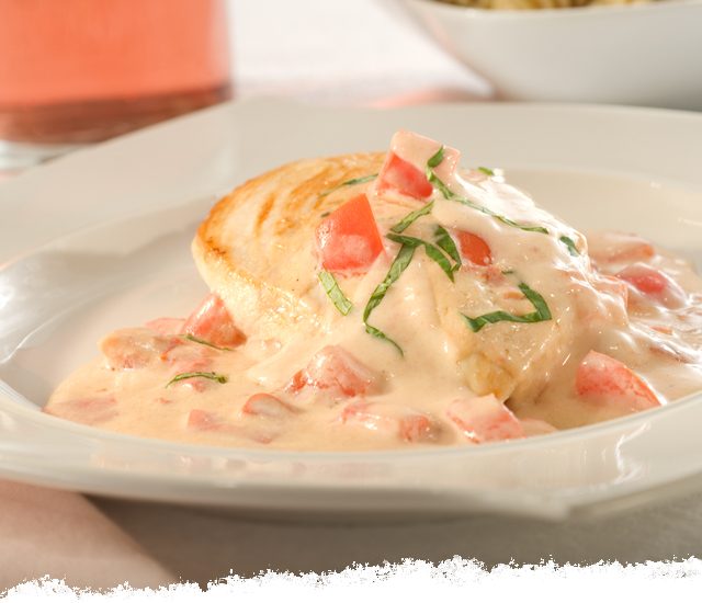 Chicken Alfredo with Plum Tomatoes