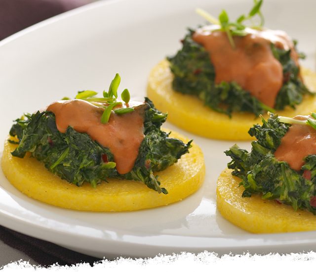 Creamed Spinach on Polenta