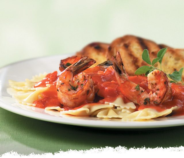 Farfalle with Herb-Marinated Grilled Shrimp