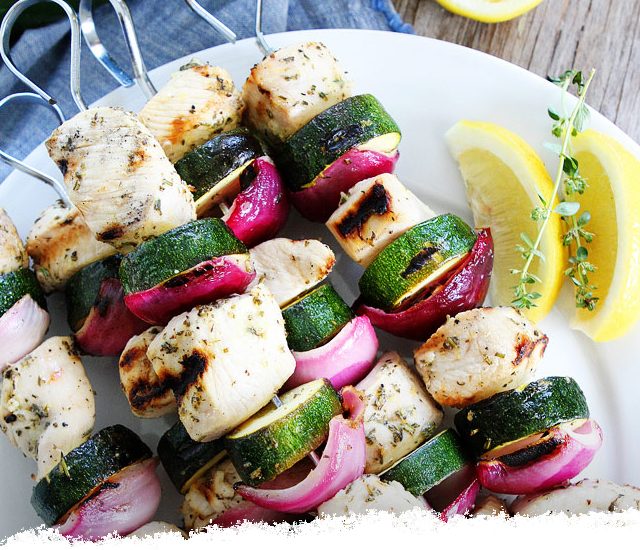 Grilled Chicken and Zucchini Kebabs