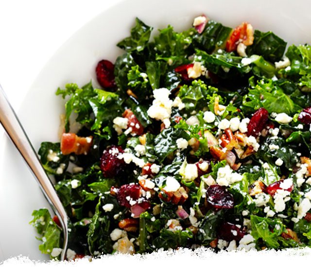 Kale Salad with Bacon and Blue Cheese