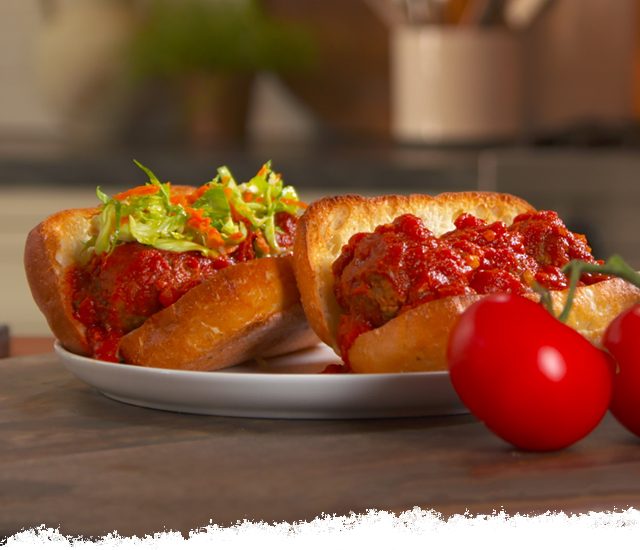 Meatball Sandwiches with Brussels Sprout Slaw