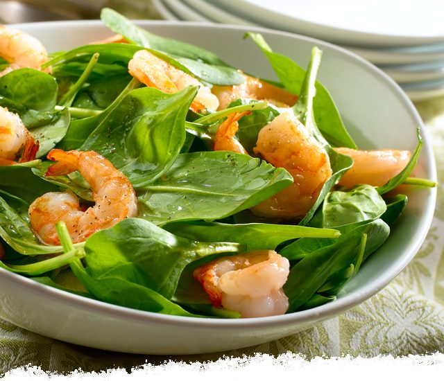 Pan Roasted Shrimp with Lemon, Garlic & Spinach