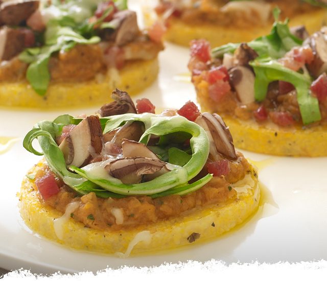 Pancetta & Arugula Polenta Pizzettes
