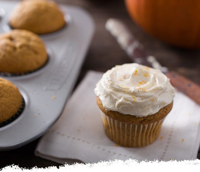 Pumpkin Cupcakes with Mascarpone Frosting