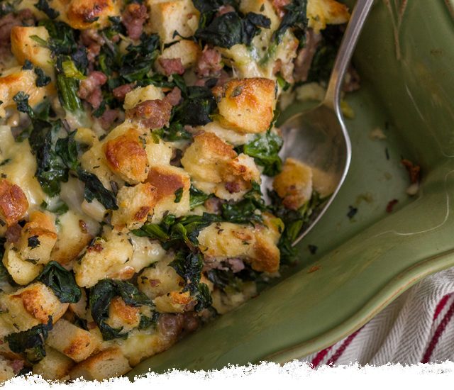 Sausage Spinach & Parmesan Baked Casserole