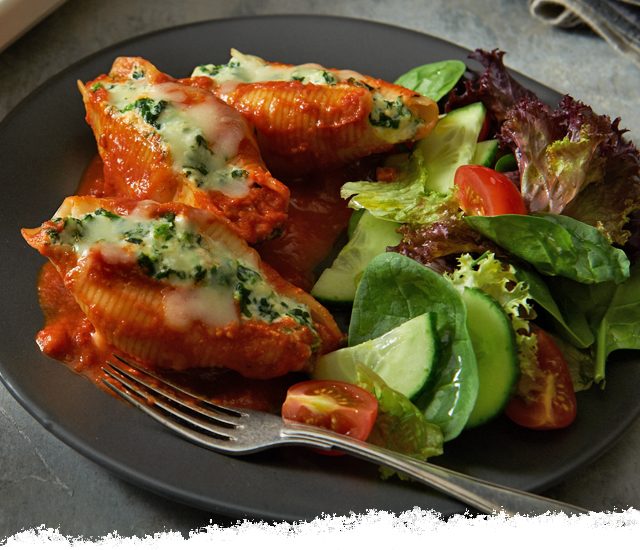 Spinach & Sundried Tomato Porcini Stuffed Shells