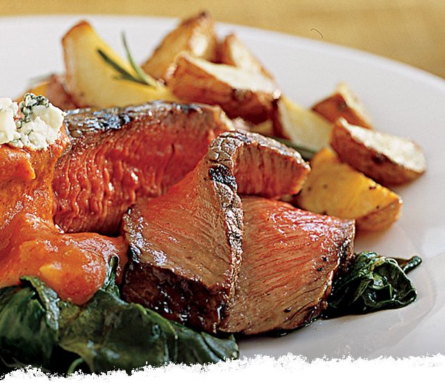 Steak & Spinach in Gorgonzola Vodka Sauce