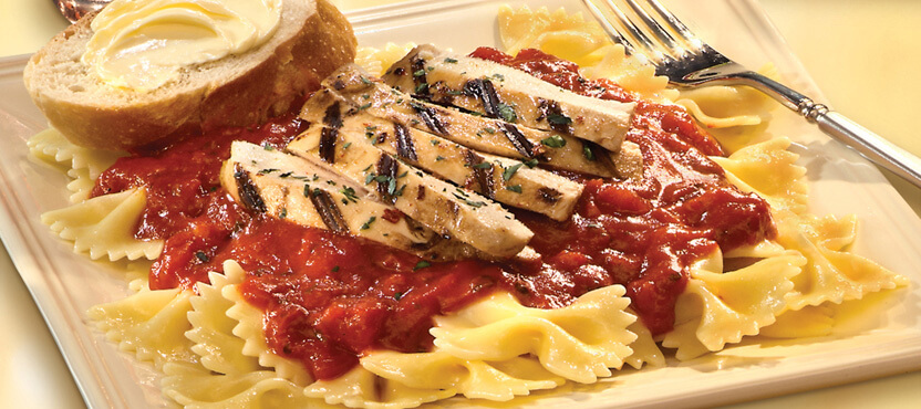 Farfalle with Marinated Grilled Chicken