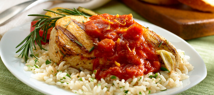 Grilled Chicken with Roasted Tomato Sauce
