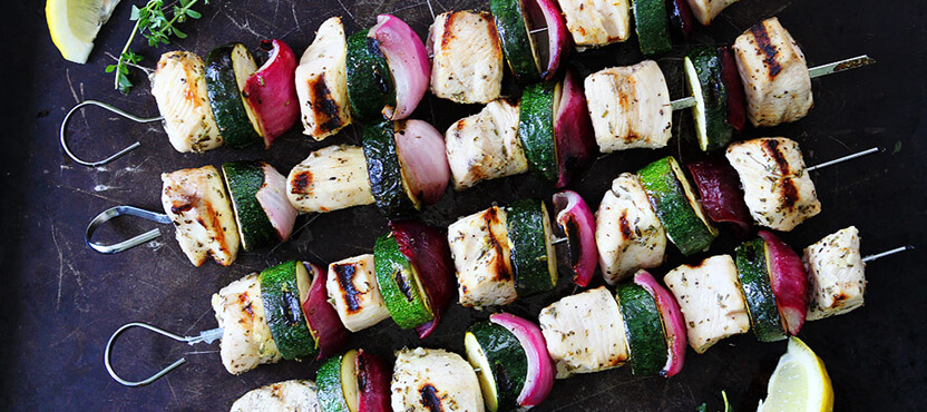 Grilled Chicken and Zucchini Kebabs