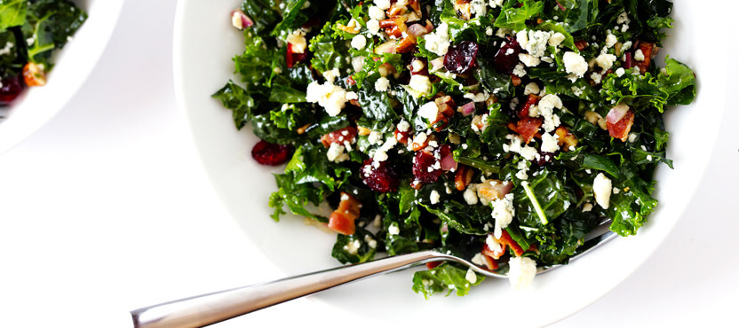 Kale Salad with Bacon and Blue Cheese