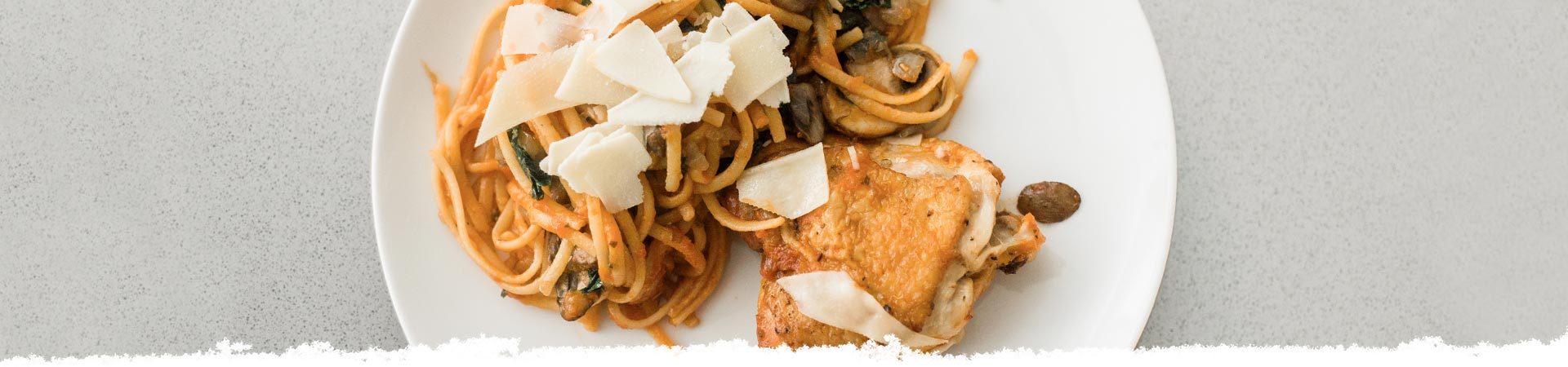 Braised Chicken with Linguine