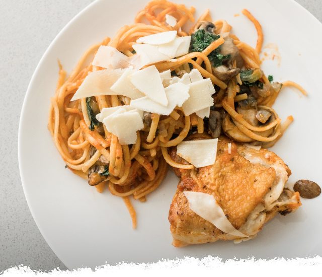 Braised Chicken with Linguine