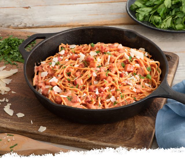 Spaghetti with Rosa Carbonara