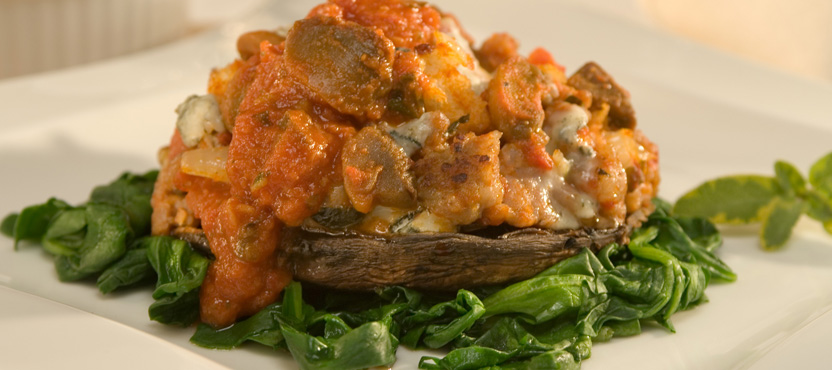 Sausage & Gorgonzola-Stuffed Portobello Mushrooms