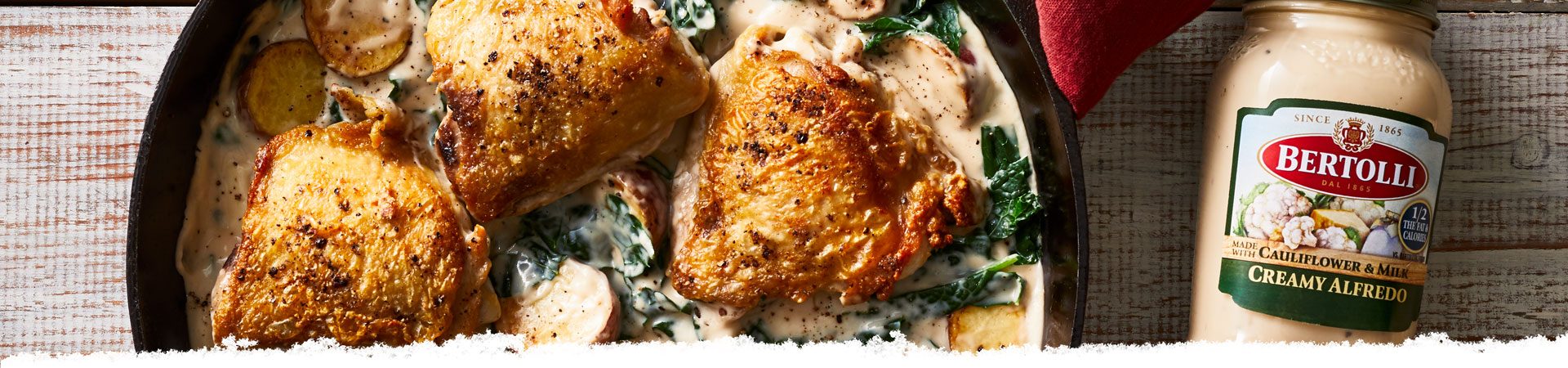 Seared Chicken with Creamy Potatoes and Kale