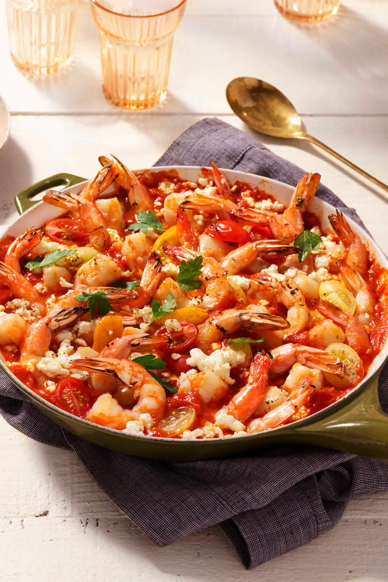 Roasted Shrimp with Herbs & Feta Recipe | Bertolli